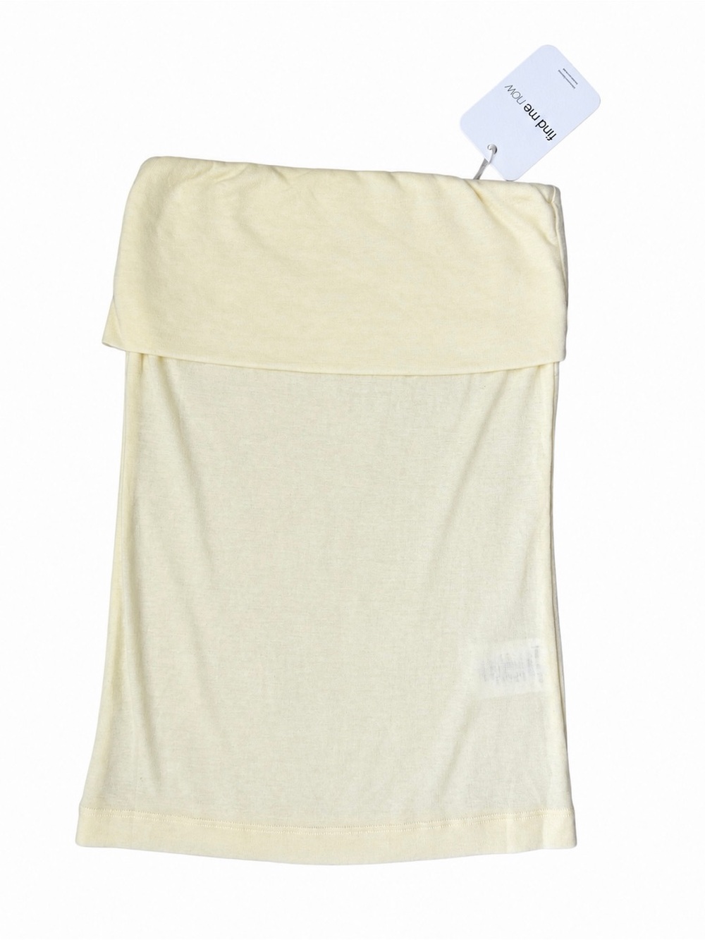 Find Me Now Strapless Top XS Pale butter Yellow Off Shoulder Tencel Wool NWT